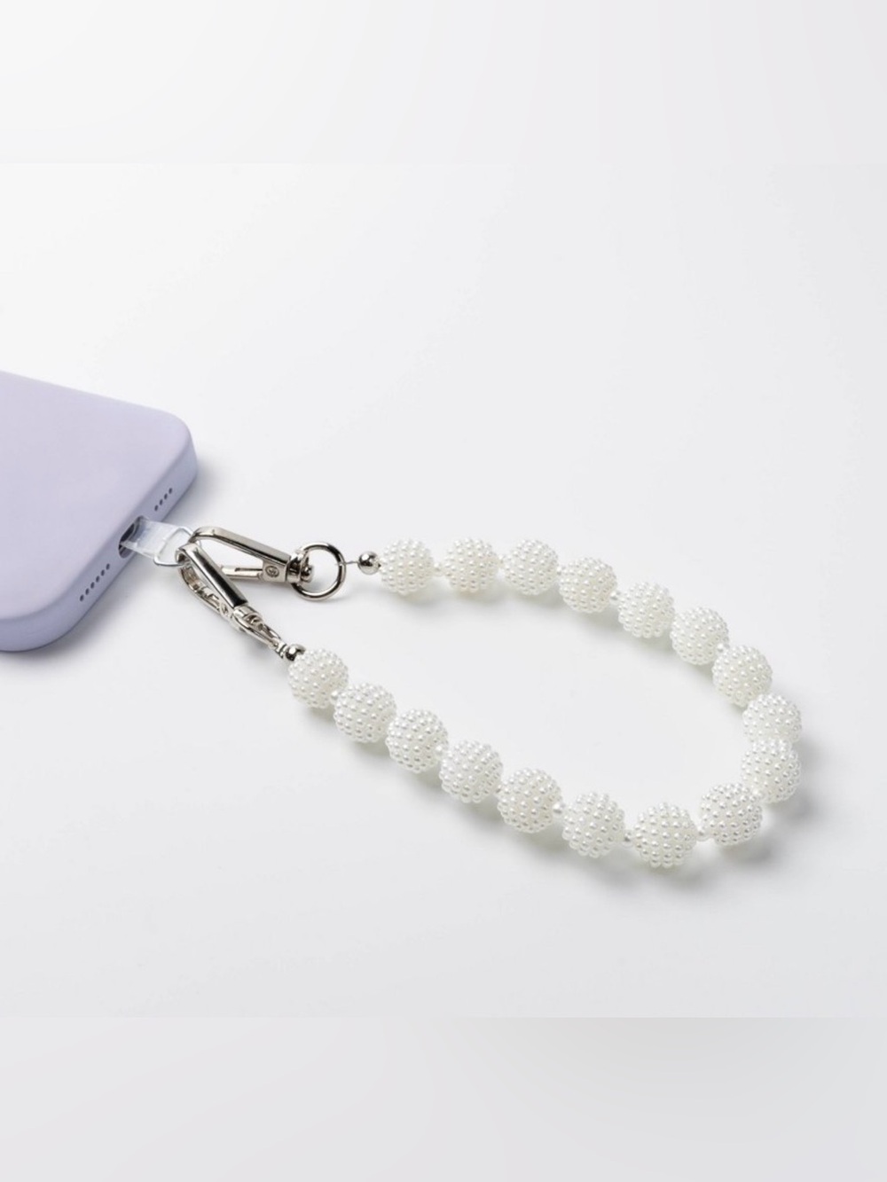 White Beaded Wrist Strap Key & Card Holder
